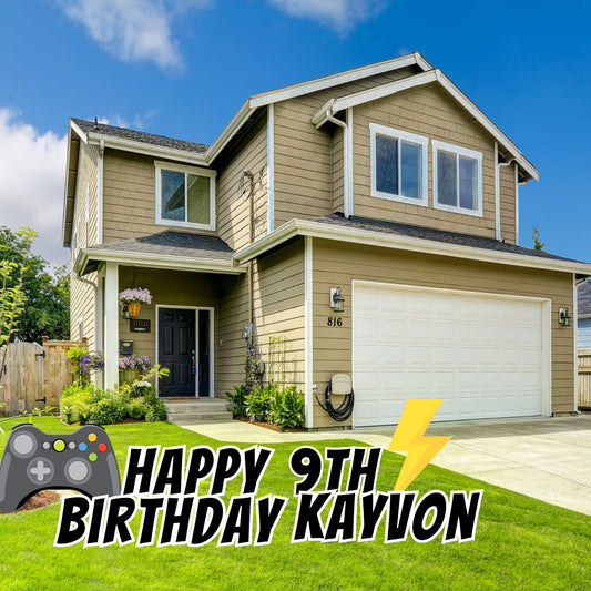 Deluxe Birthday Yard Sign (Name + Age + Theme)